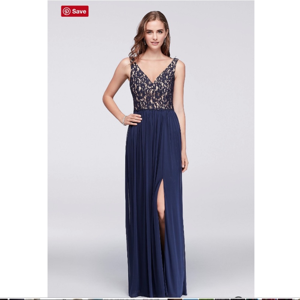 Formal lace navy dress